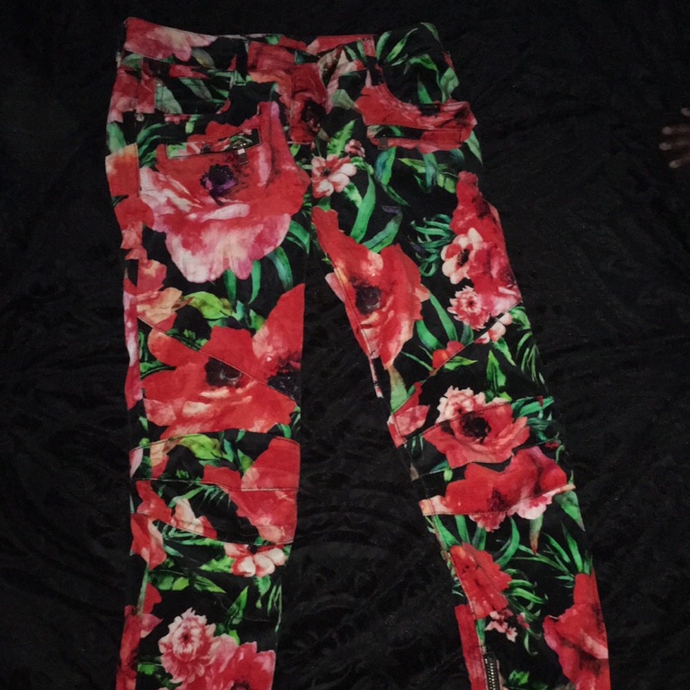 Moto Floral Plant Balmain Jeans